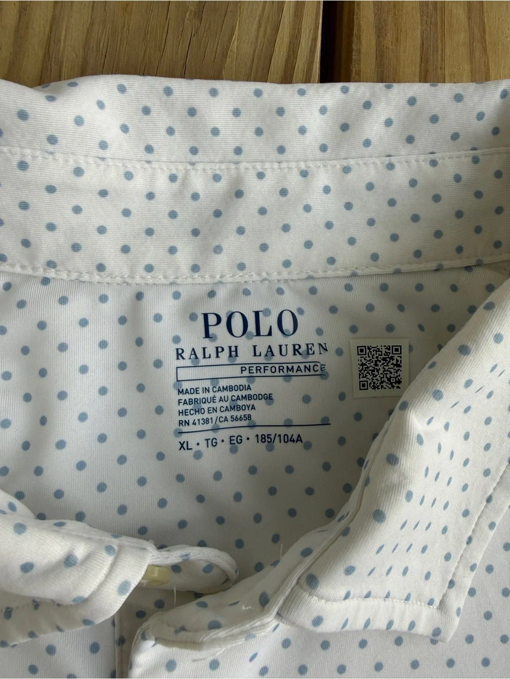 Polo Ralph Lauren Performance Golf Polo Men’s Size XL Blue White Polka Dots